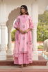 MULMUL EDHITHA BLOCK PRINTED KURTA-PANELED PLAZZO & DUPATTA SET MULMUL EDHITHA BLOCK PRINTED KURTA-PANELED PLAZZO & DUPATTA SET